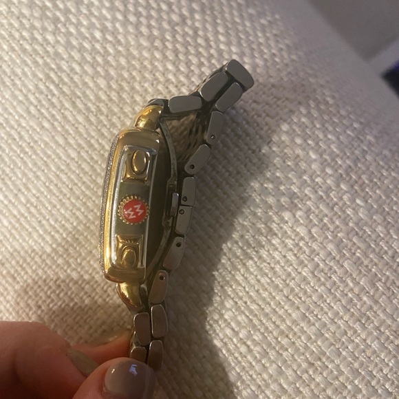 Michelle gold and silver watch with diamonds - Picture 4 of 5